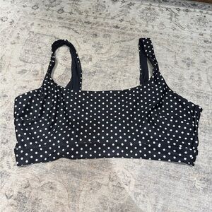 aerie Black Polka Dot Scoop Bikini top